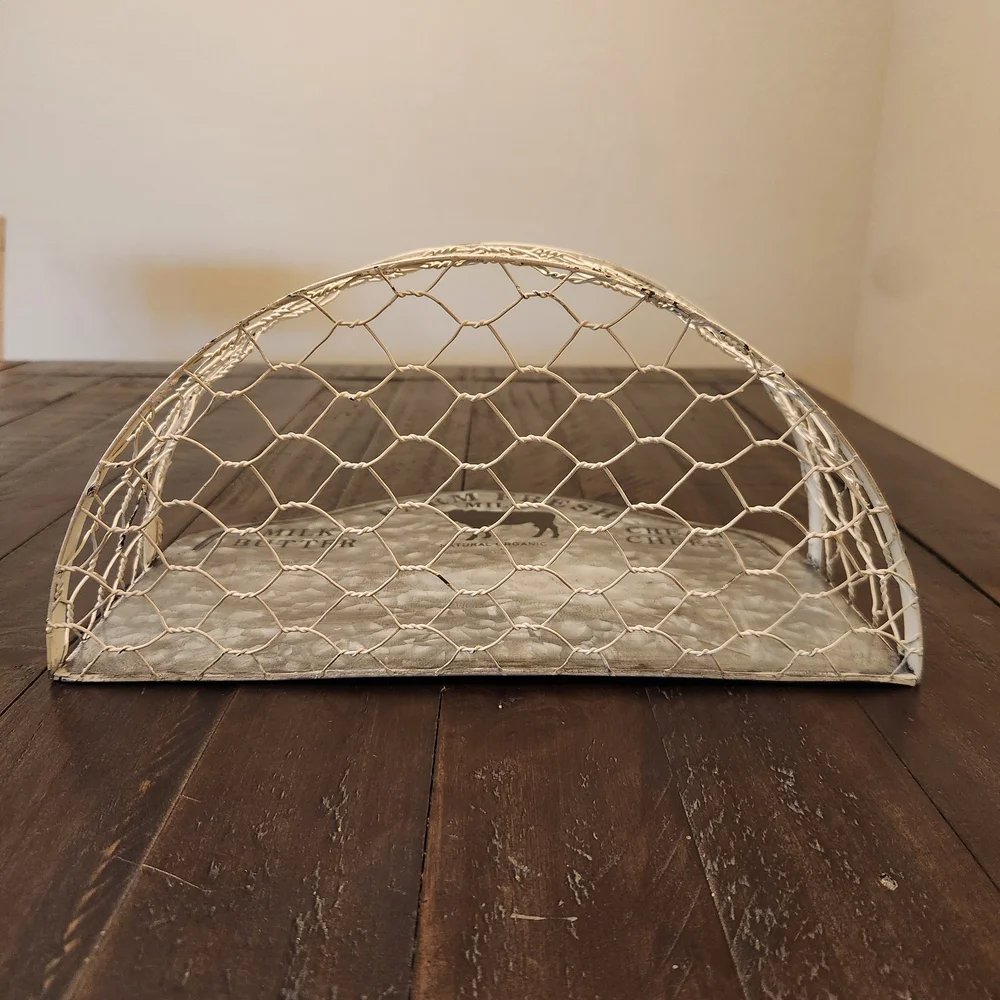 Rustic Farmhouse Wall Decor "Farm Fresh Milk" Metal Basket - Picture 4 of 5